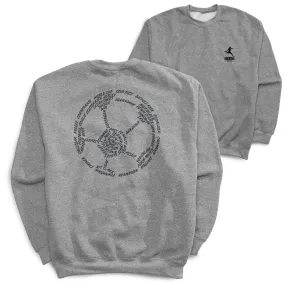 Soccer Crewneck Sweatshirt - Soccer Words (Back Design) 